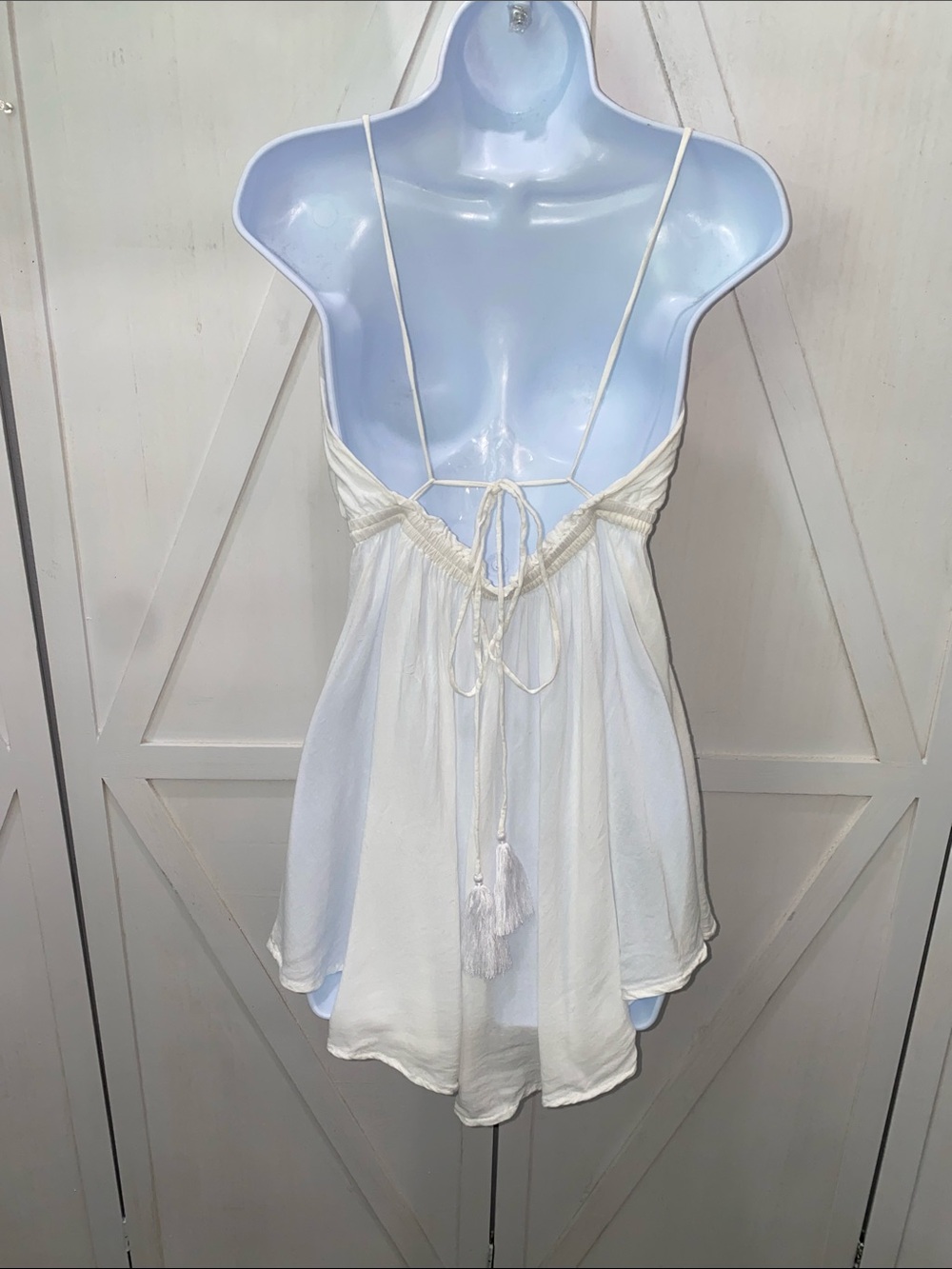 Indah Cowl-Neck White High-Low Sundress - Picture 7 of 11